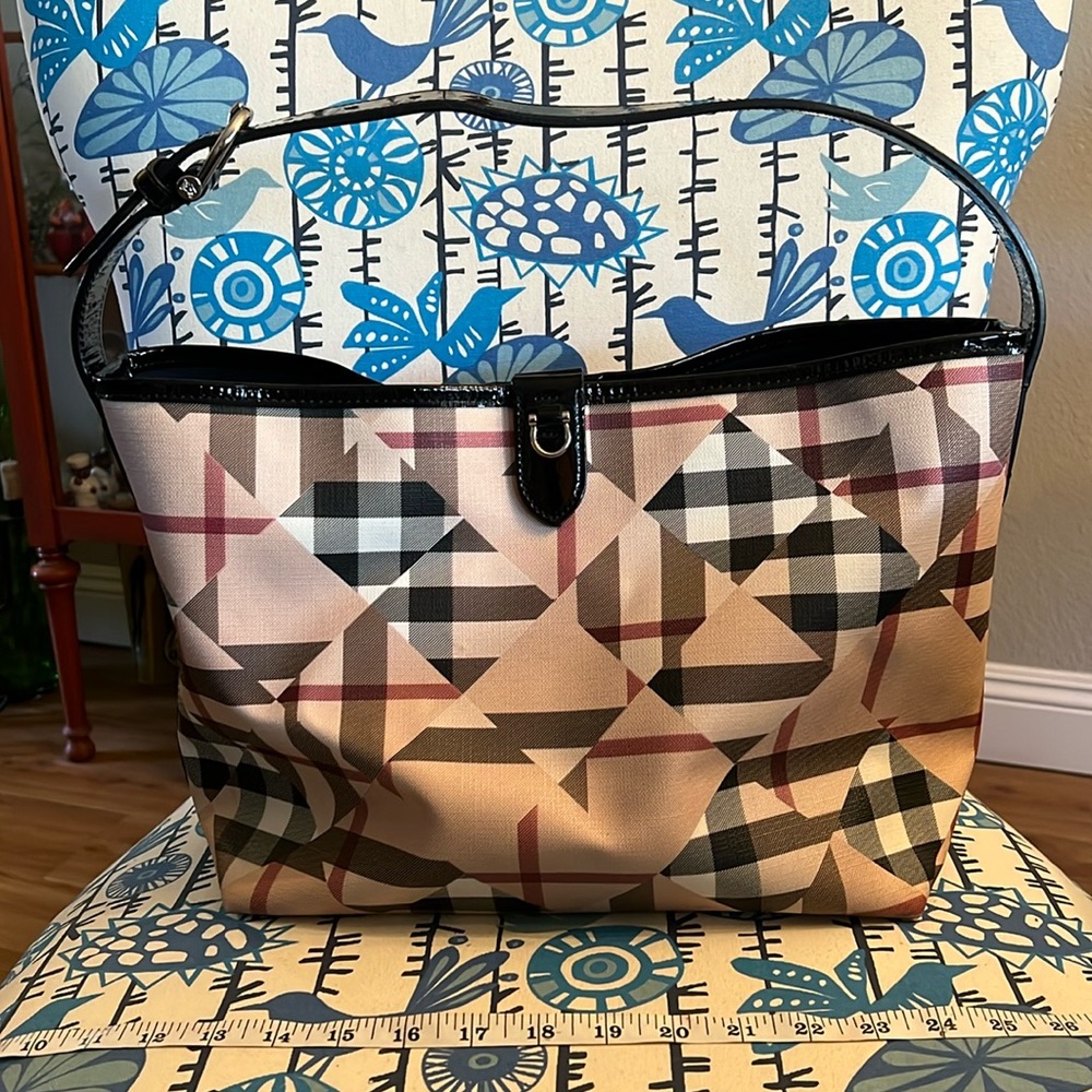 Burberry patchwork check bucket bag